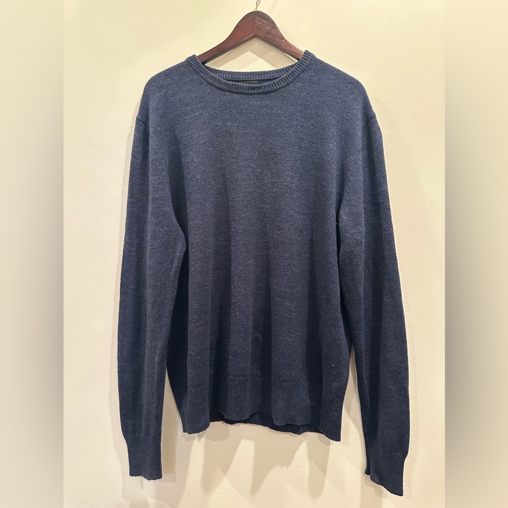 J. Crew Navy Cotton/Wool Crewneck Sweater M